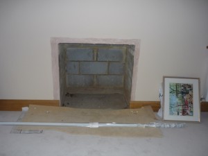 Preparing for large fireplace installation in Surrey