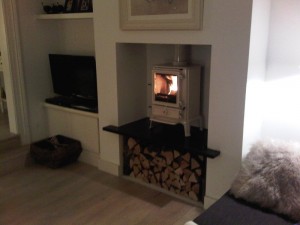 Brunel 2cb stove installation in ivory by Stovax
