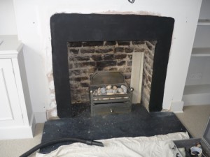 Before hole in the wall fireplace was fitted