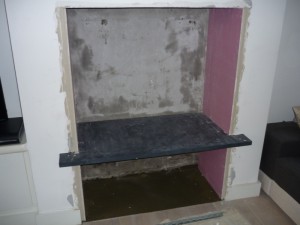 Fitting of slate shelf for Brunel 2CB stove installation 