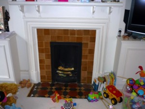 Before the new fireplace installation in Chiswick