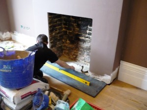 Removing existing fireplace before maida vale fireplace installation 