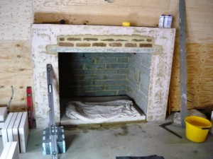 Making way for stone fireplace in Chobham