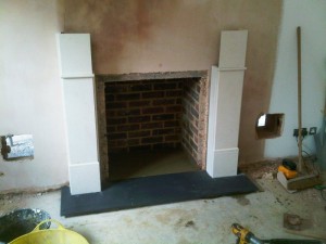 Limestone Fireplace Installation in Haslemere