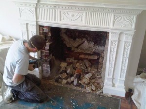 Removal of old fireplace