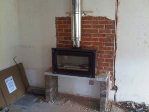 Stovax Studio 1 wood burning stove being installed
