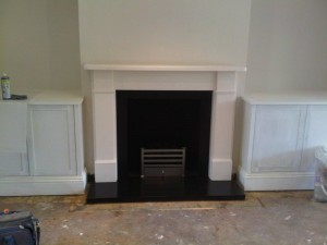 Classic Victorian fireplaces by Chesneys with Amhurst basket