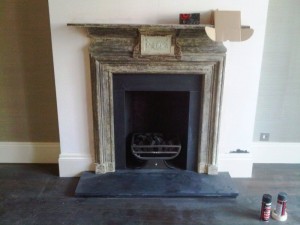 Refurbished Fireplace in Kensington with Ducks Nest basket from Chesney's