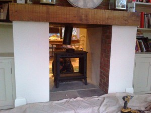 Stovax Stockton 8 Double Sided Stove being installed