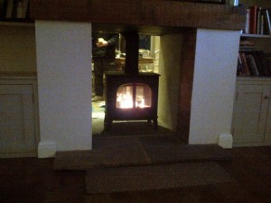 Stovax Stockton 8 Double Sided Stove being tested