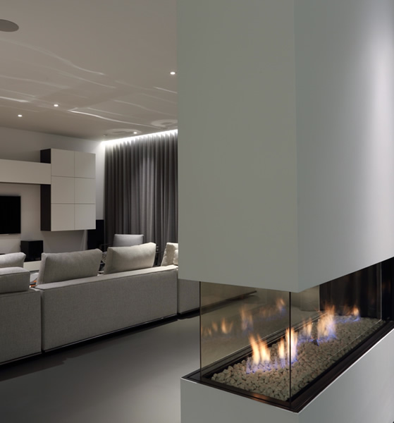 See through fireplace designs and installation 