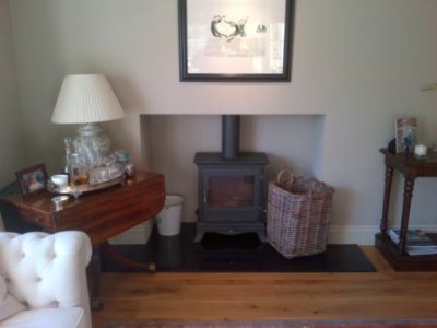 Before the bespoke wooden mantel installation