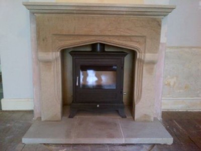 Chesneys Shelburne stone fireplace and 8kw Beaumont stove