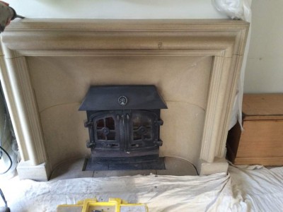 Original fireplace before removal