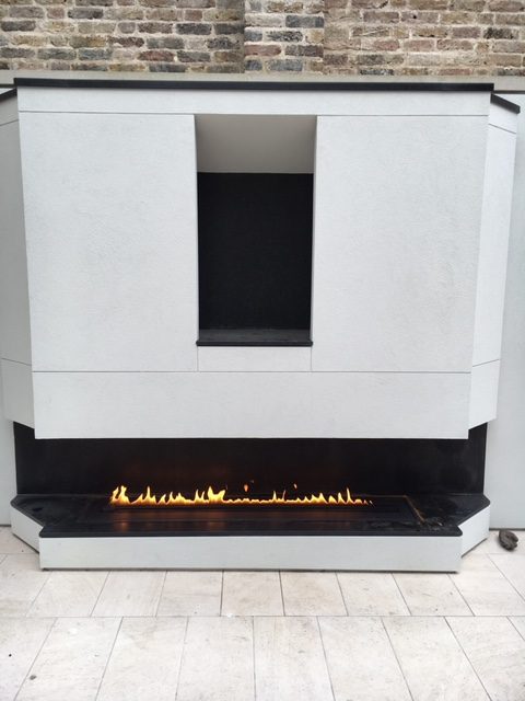 Contemporary outdoor fireplace from Holland